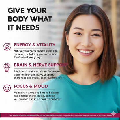 Anti-Aging Vitamin B Complex for Energy, Brain Health, and Youthful Skin