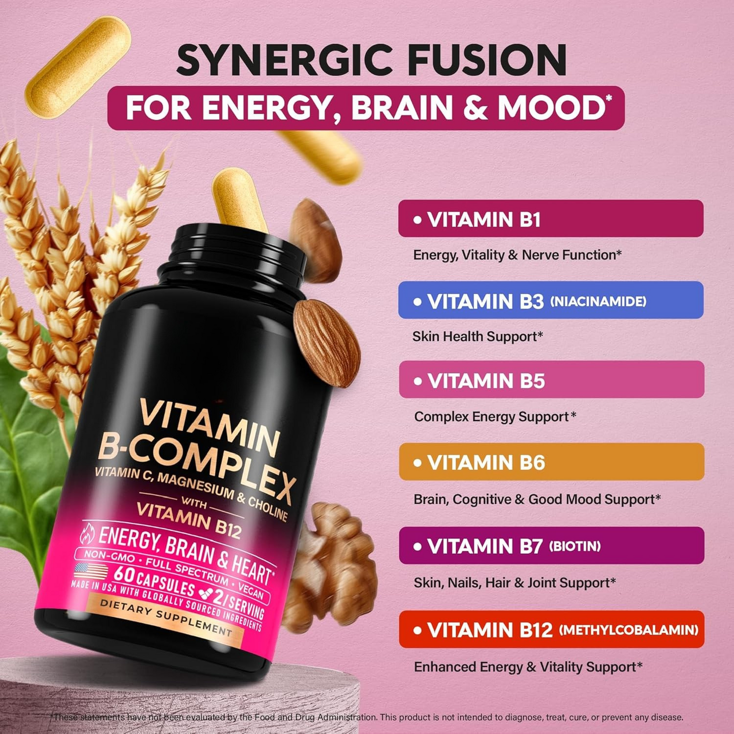 Anti-Aging Vitamin B Complex for Energy, Brain Health, and Youthful Skin